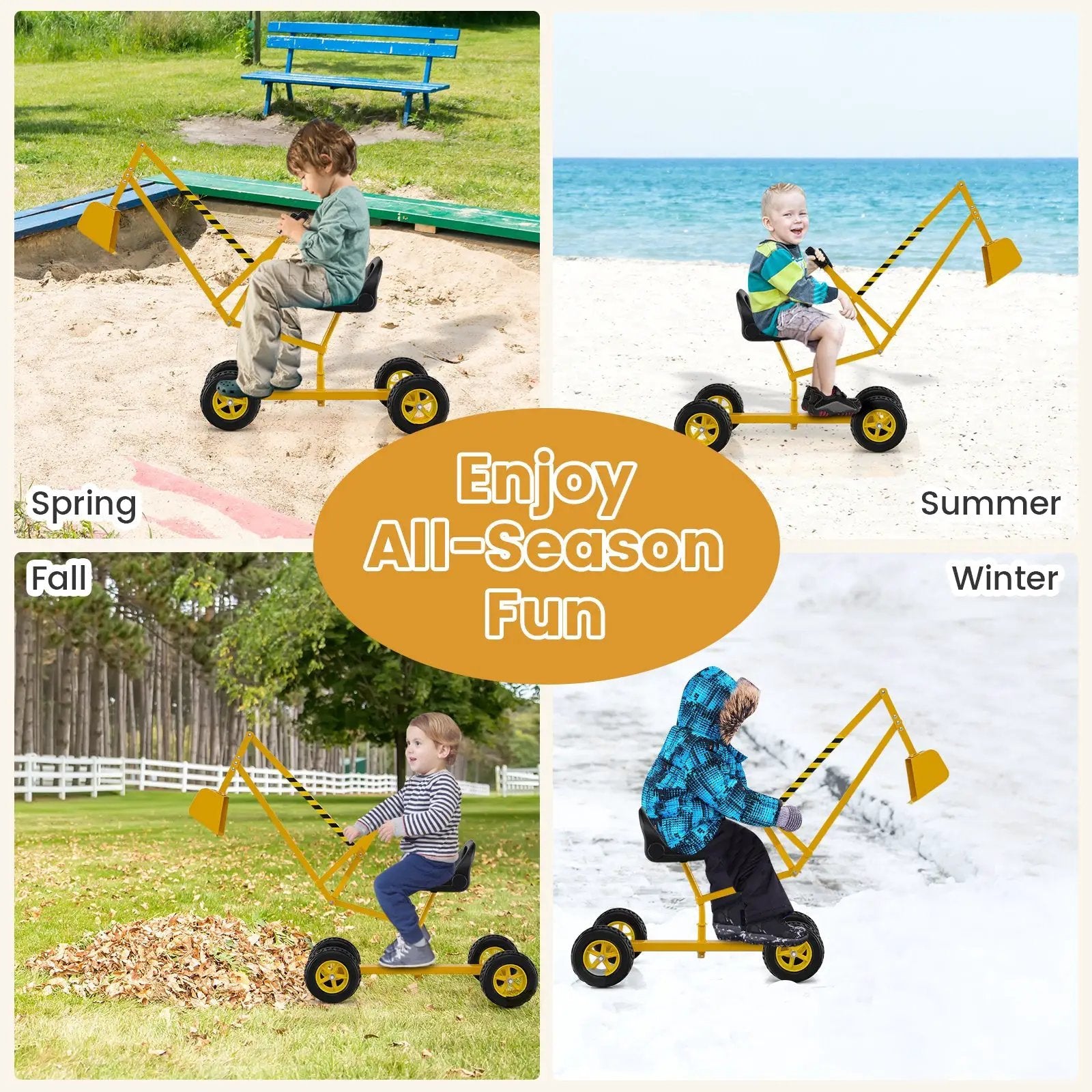 Sand Digger for Kids with 2-Handed Controls and Flexible Shovel by DirectDeals