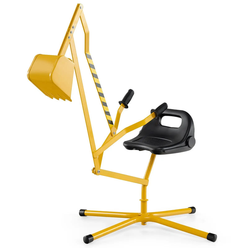 Sand Digger with 2-Handed Controls and Flexible Shovel for 3+ Years Old Kids-Yellow by DirectDeals