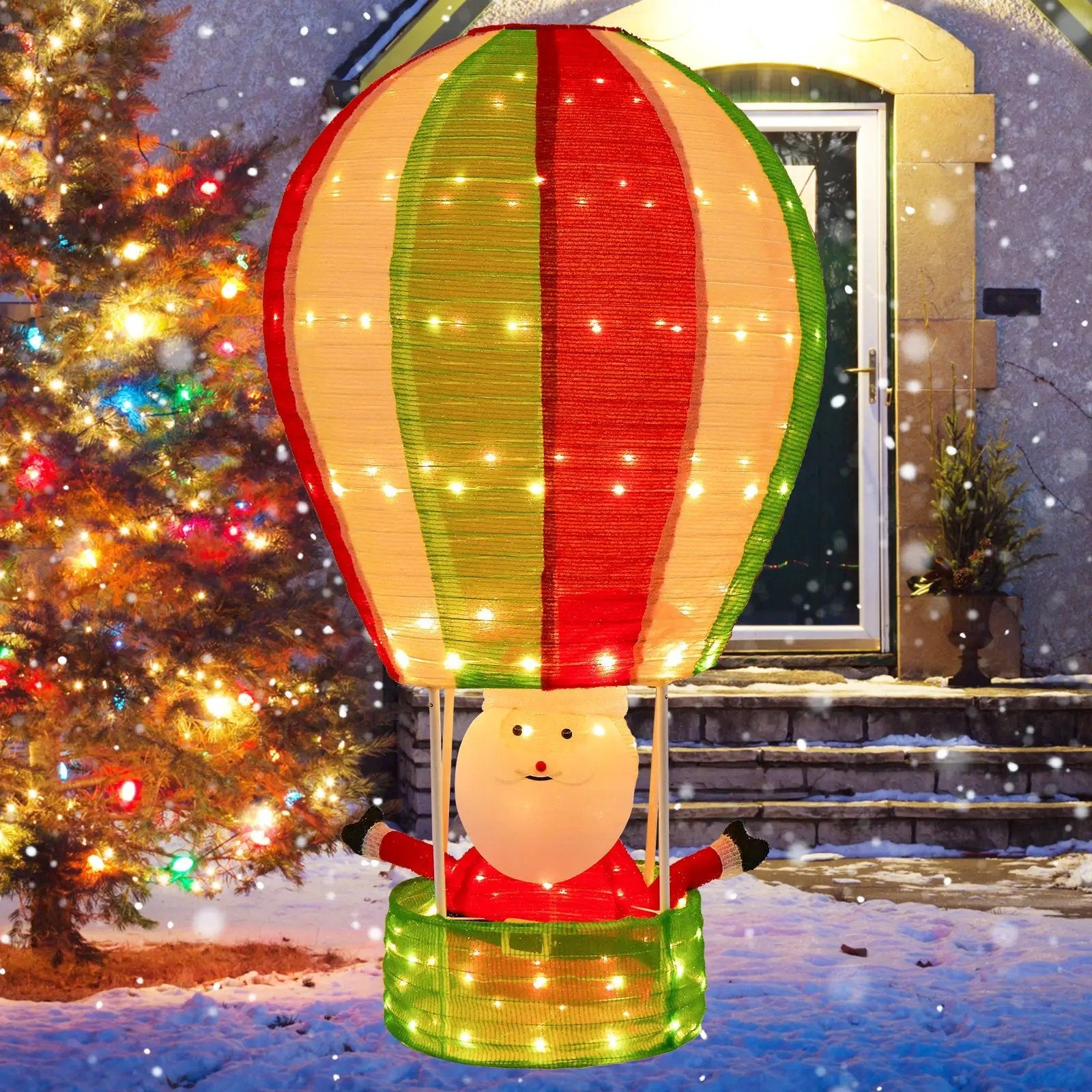 4.5 Feet Christmas Santa Claus with Hot Air Balloon by DirectDeals