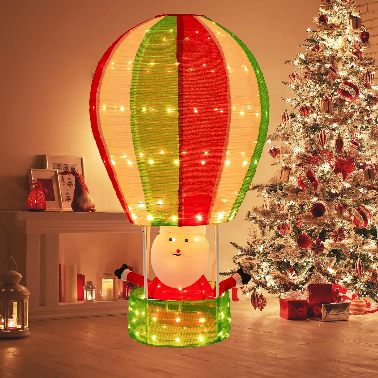 4.5 Feet Christmas Santa Claus with Hot Air Balloon by DirectDeals