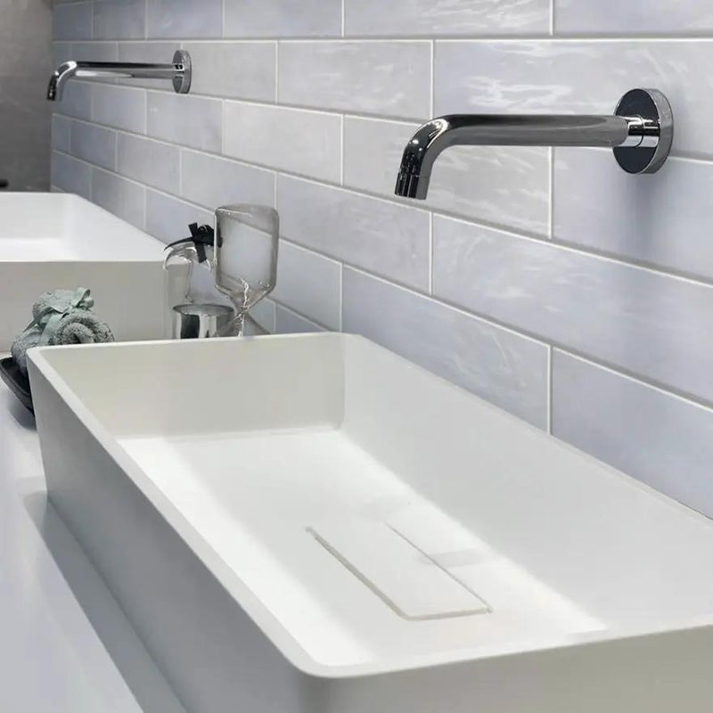 Lavanda Blue 2.58 in. x 8 in. Polished Ceramic Subway Tile (5.38 sq ft/case) by Apollo Tile