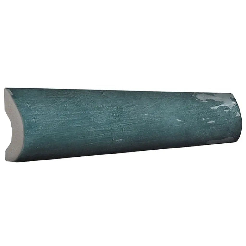 Teal Green 1x8 Glossy Ceramic Bullnose Tile Trim (10 pack, 0.556 sq ft/case) by Apollo Tile