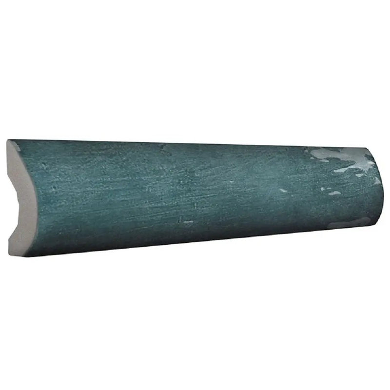 Teal Green 1x8 Glossy Ceramic Bullnose Tile Trim (10 pack, 0.556 sq ft/case) by Apollo Tile