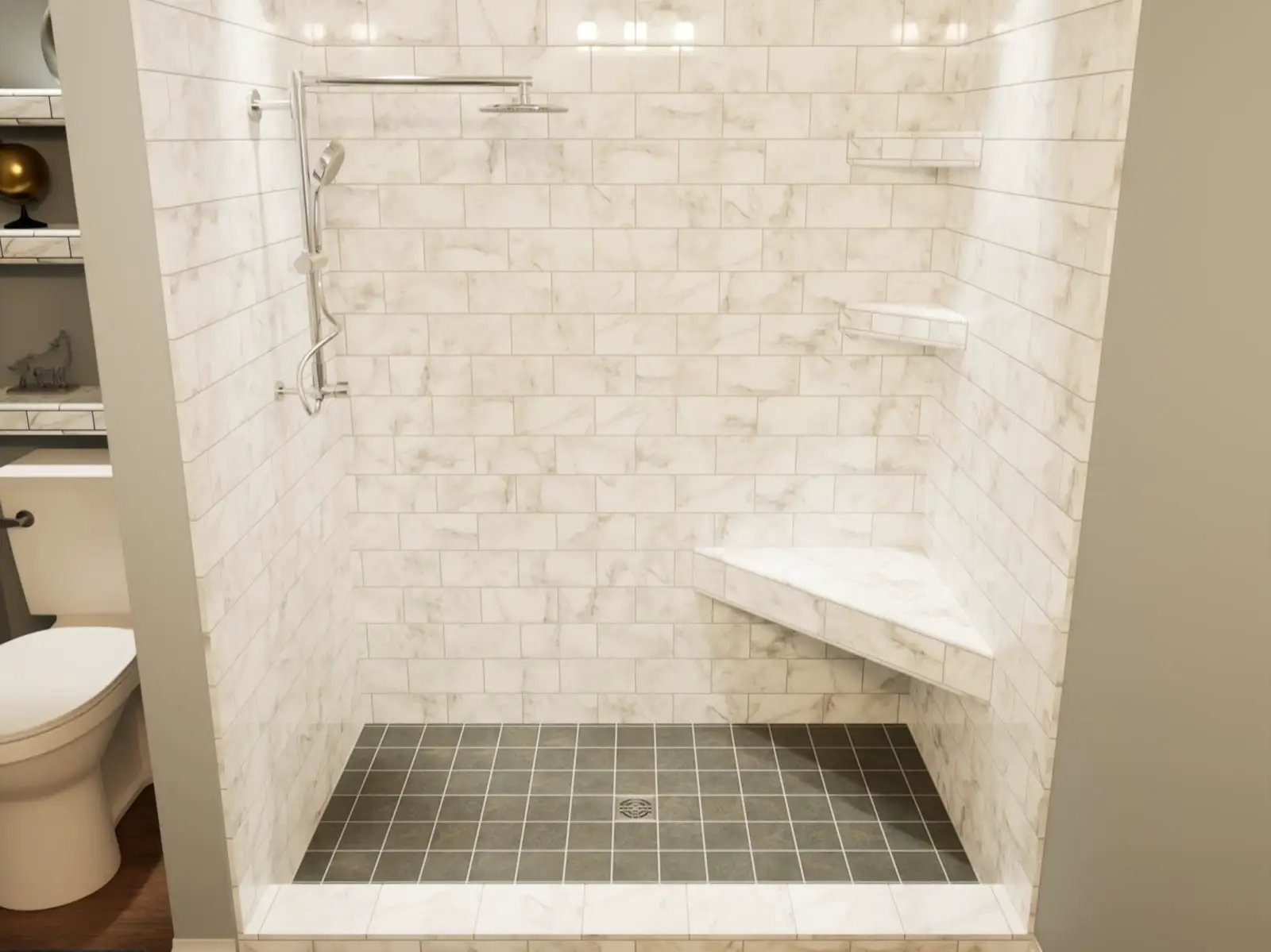 The Original™ Deluxe 48" x 48" Shower Conversion Kit with Orange Waterproof Board by The Original Granite Bracket