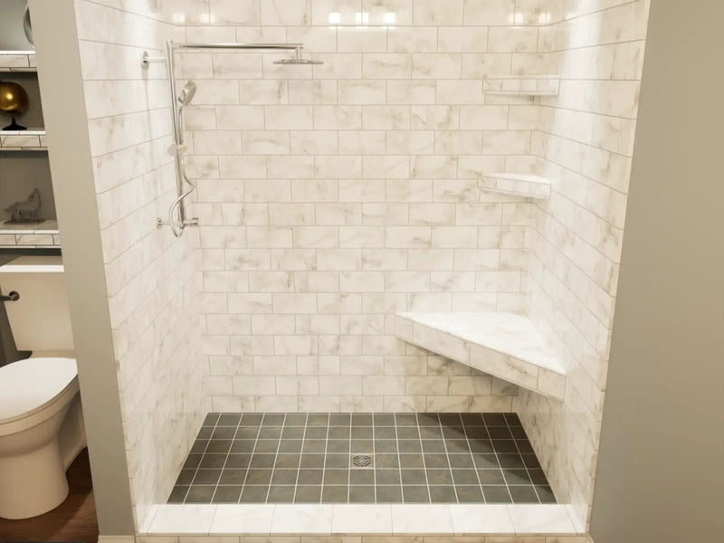 The Original™ Deluxe 48" x 48" Shower Conversion Kit with Orange Waterproof Board by The Original Granite Bracket