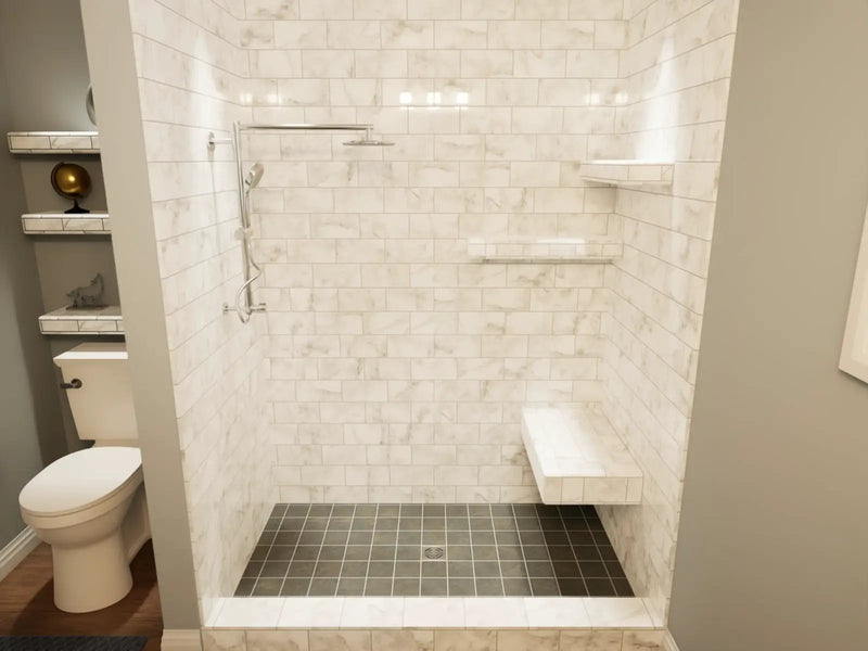 The Original™ Deluxe 48" x 48" Shower Conversion Kit with Orange Waterproof Board by The Original Granite Bracket
