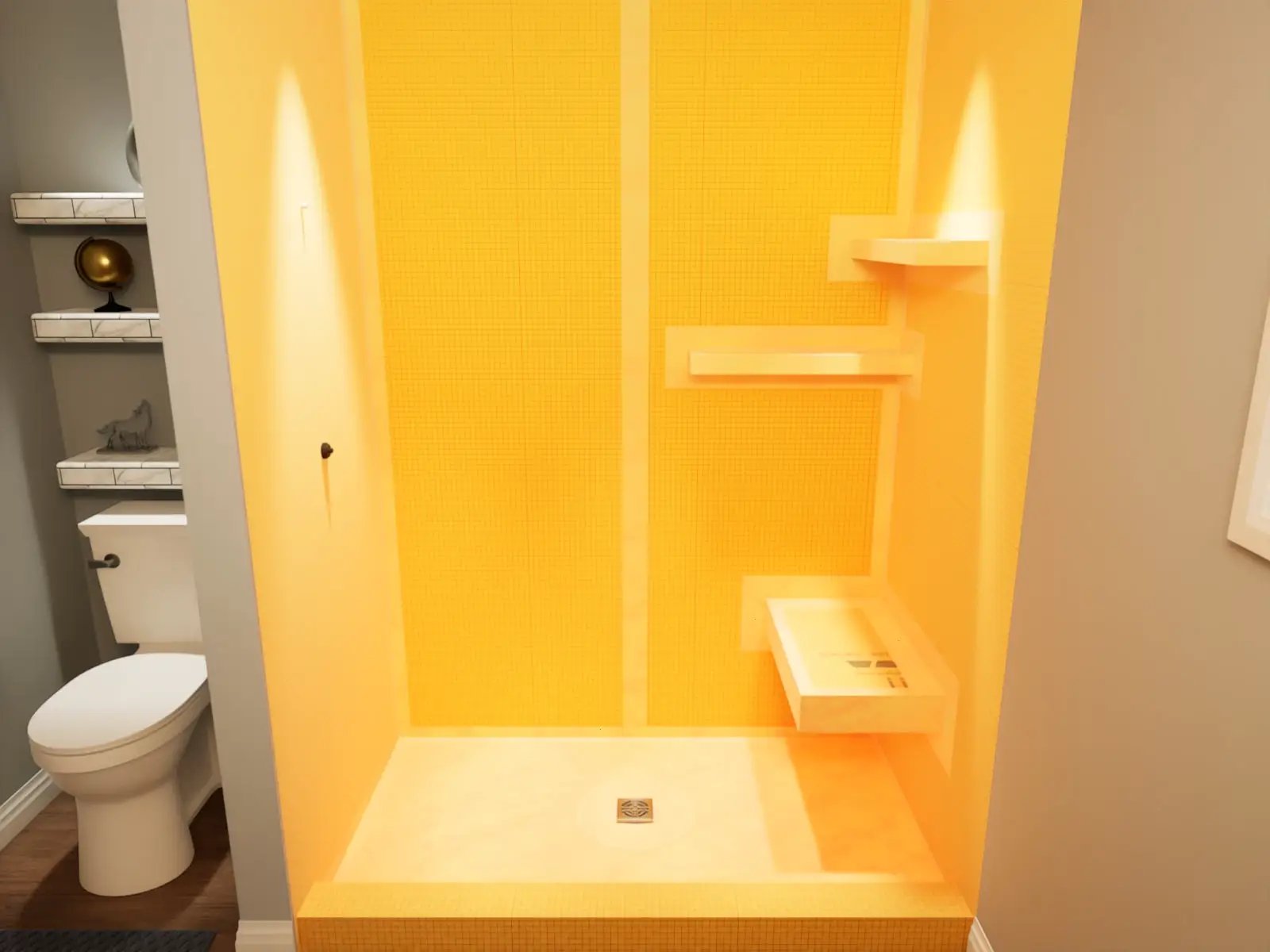The Original™ Deluxe 48" x 48" Shower Conversion Kit with Orange Waterproof Board by The Original Granite Bracket