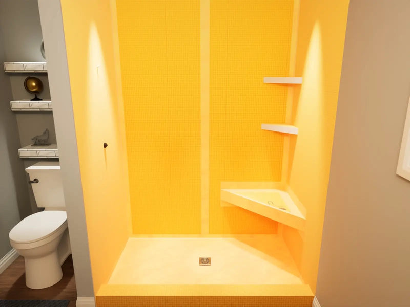 The Original™ Deluxe 48" x 48" Shower Conversion Kit with Orange Waterproof Board by The Original Granite Bracket