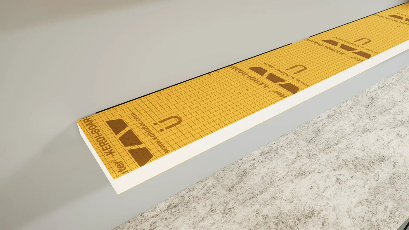 The Original™ Ready-to-Tile Free Floating Shelf with Orange Waterproof Board by The Original Granite Bracket