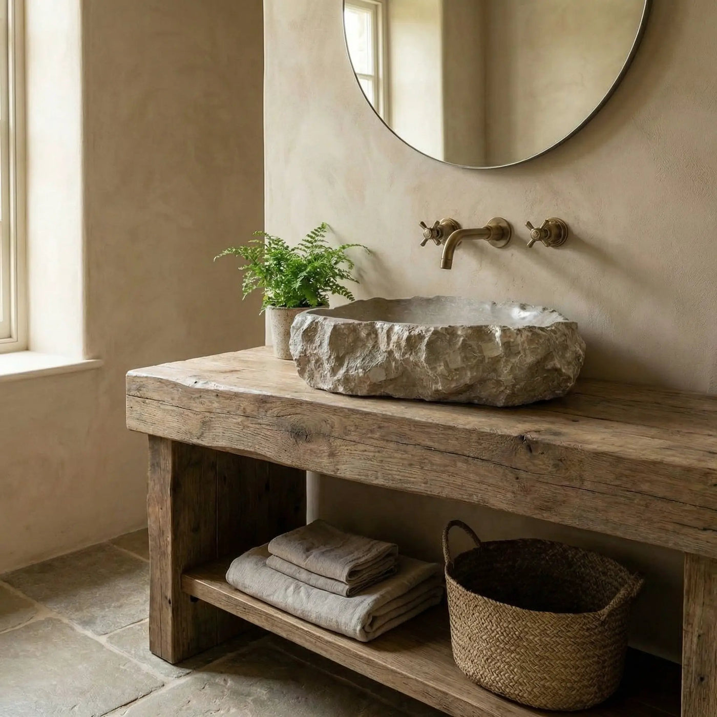 Seagrass Fossil Limestone Natural Stone Vessel Sink - Polished 18x22 by GobekDesign
