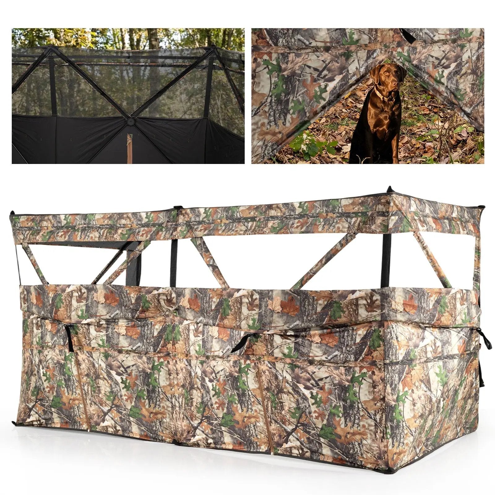 See-Through Hunting Blind Panel with Dog Door Pop up Waterflow Blind for 1-3 People by DirectDeals