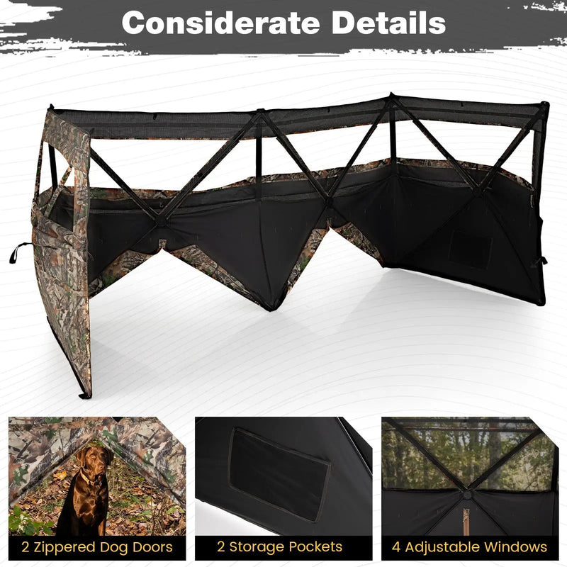 See-Through Hunting Blind Panel with Dog Door Pop up Waterflow Blind for 1-3 People by DirectDeals