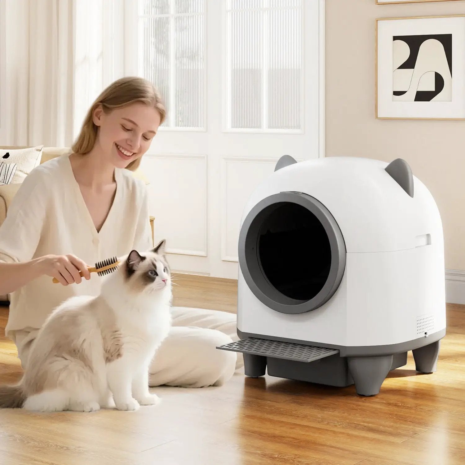 Self-Cleaning Litter Box with App Control for Multi-Cat Homes by DirectDeals