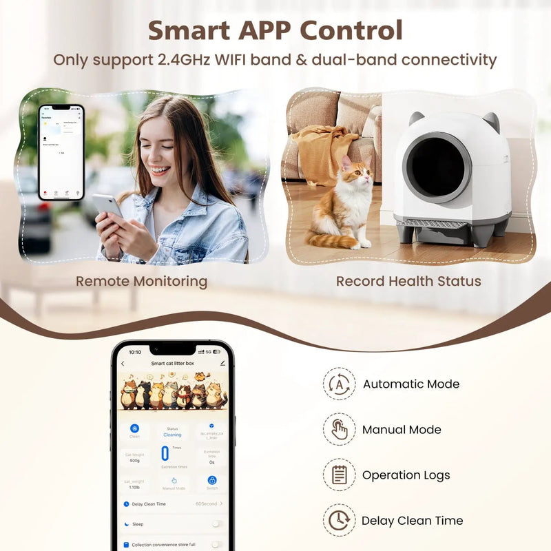 Self-Cleaning Litter Box with App Control for Multi-Cat Homes by DirectDeals