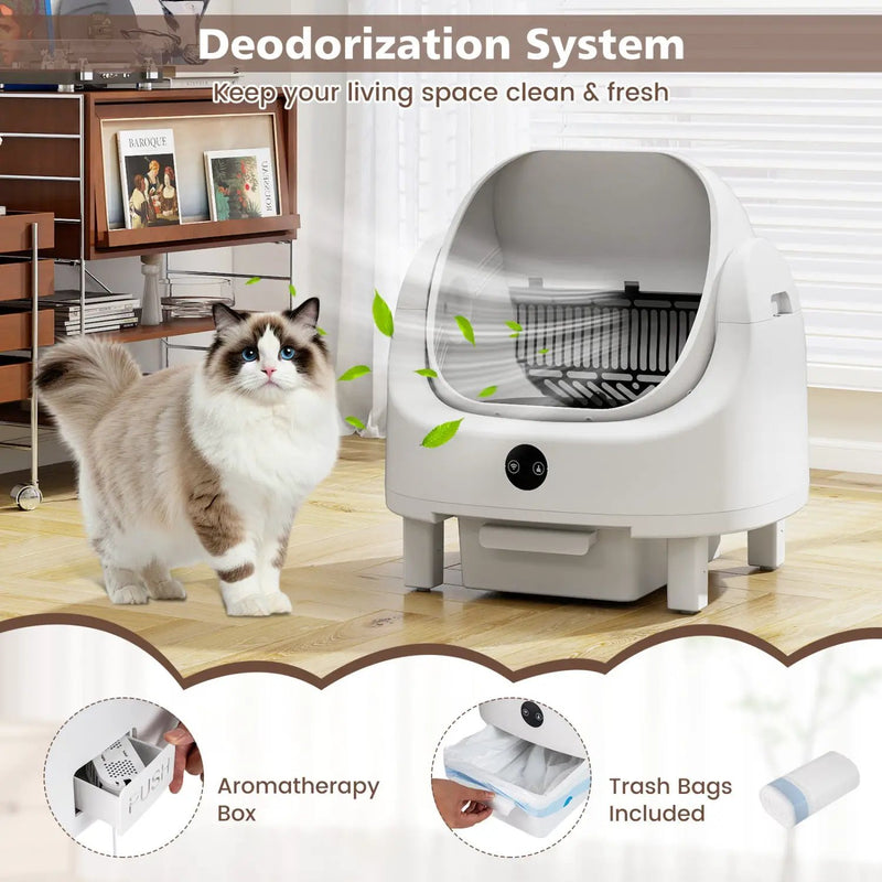 Self-Cleaning Cat Litter Box with APP Control & Open Top by DirectDeals