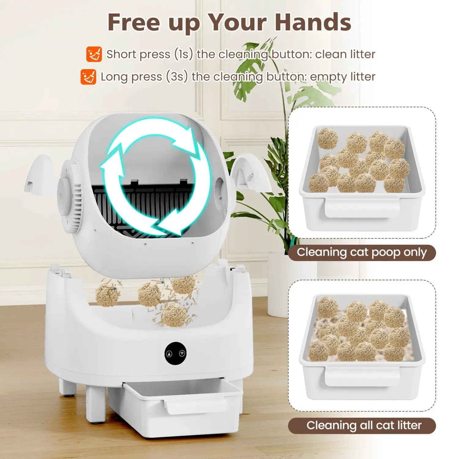 Self-Cleaning Cat Litter Box with APP Control & Open Top by DirectDeals
