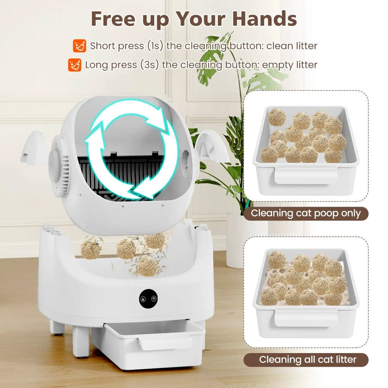 Self-Cleaning Cat Litter Box with APP Control & Open Top by DirectDeals