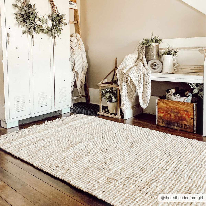 Senneterre Bleached Jute Rug by Boutique Rugs