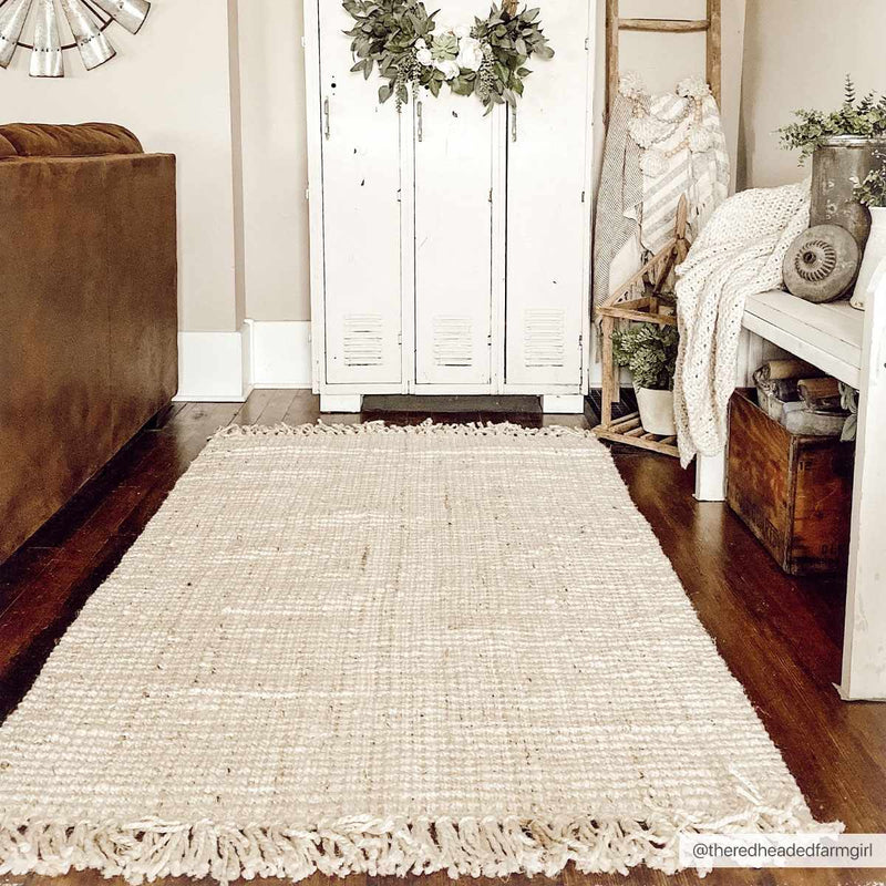 Senneterre Bleached Jute Rug by Boutique Rugs