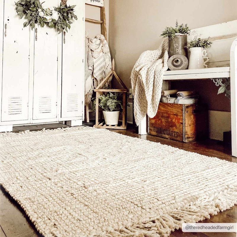 Senneterre Bleached Jute Rug by Boutique Rugs