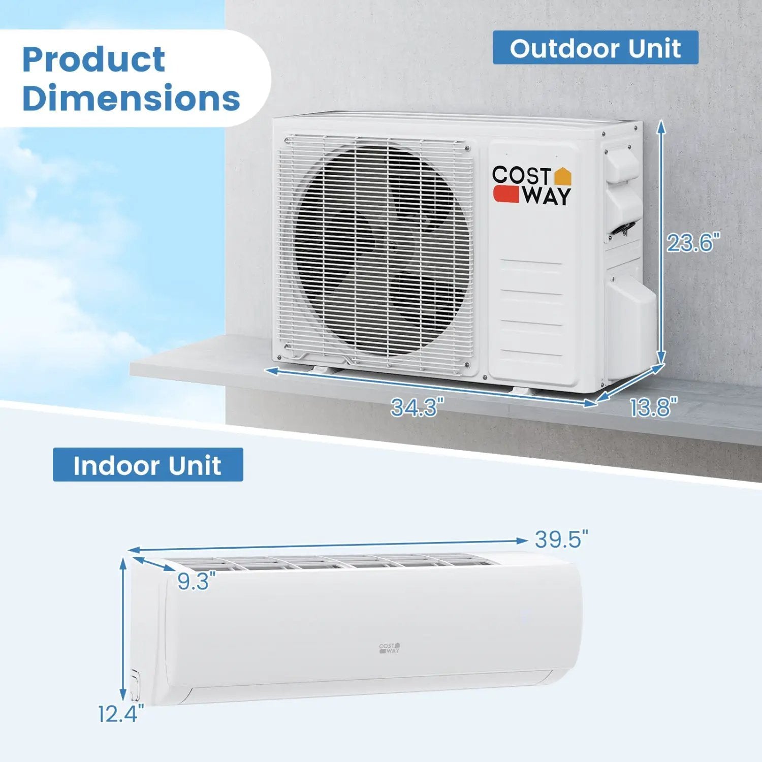 Serie EchoCool aire acondicionado split 23000 BTU 208/230V con Bomba de Calor by DirectDeals