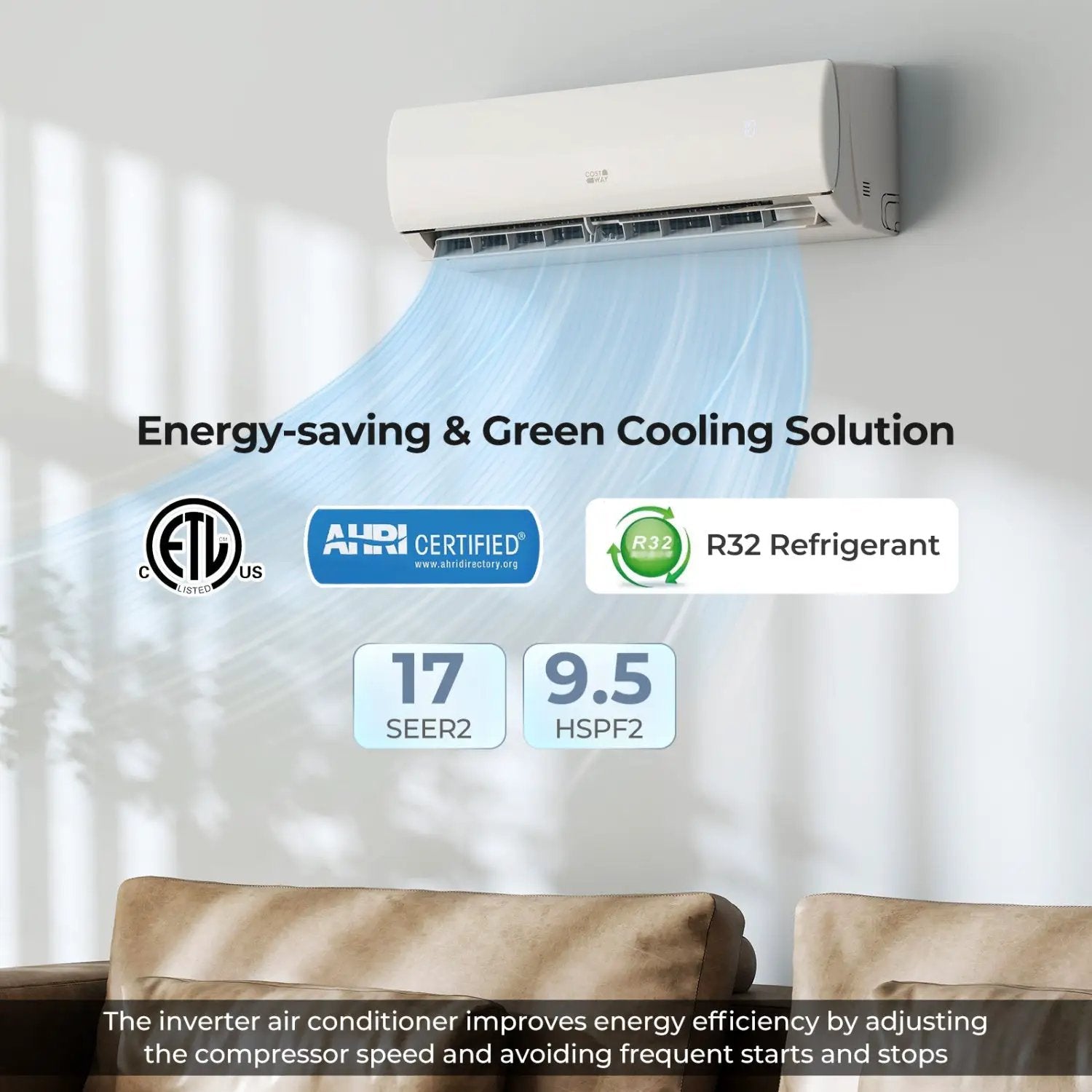 Serie EchoCool aire acondicionado split 23000 BTU 208/230V con Bomba de Calor by DirectDeals