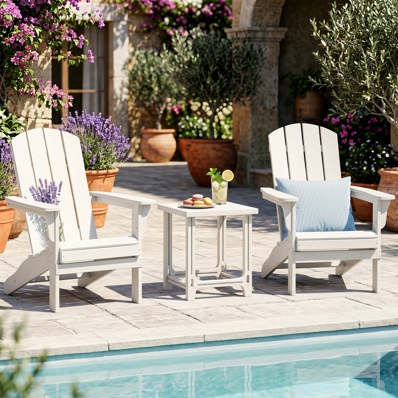 Adirondack Side Table 18" Outdoor HDPE Slatted by DirectDeals