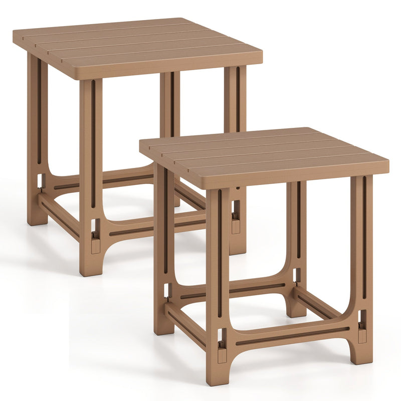 Adirondack Side Table 18" Outdoor HDPE Slatted by DirectDeals