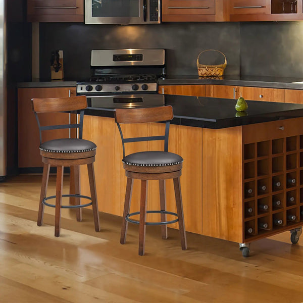 Swivel Counter Height Bar Stool Set of 2 - 25.5 Inch, photo 2 of 8