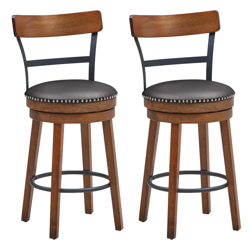Swivel Counter Height Bar Stool Set of 2 - 25.5 Inch by DirectDeals