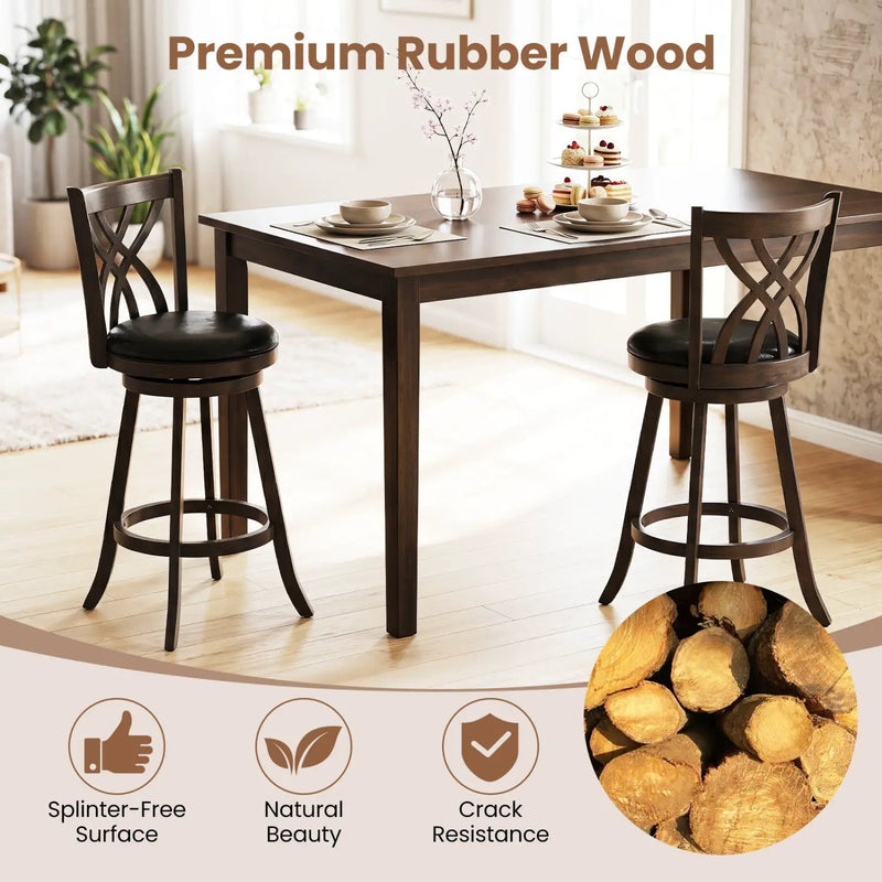Counter Height Swivel Bar Stools Set of 2 - 29 Inch by DirectDeals