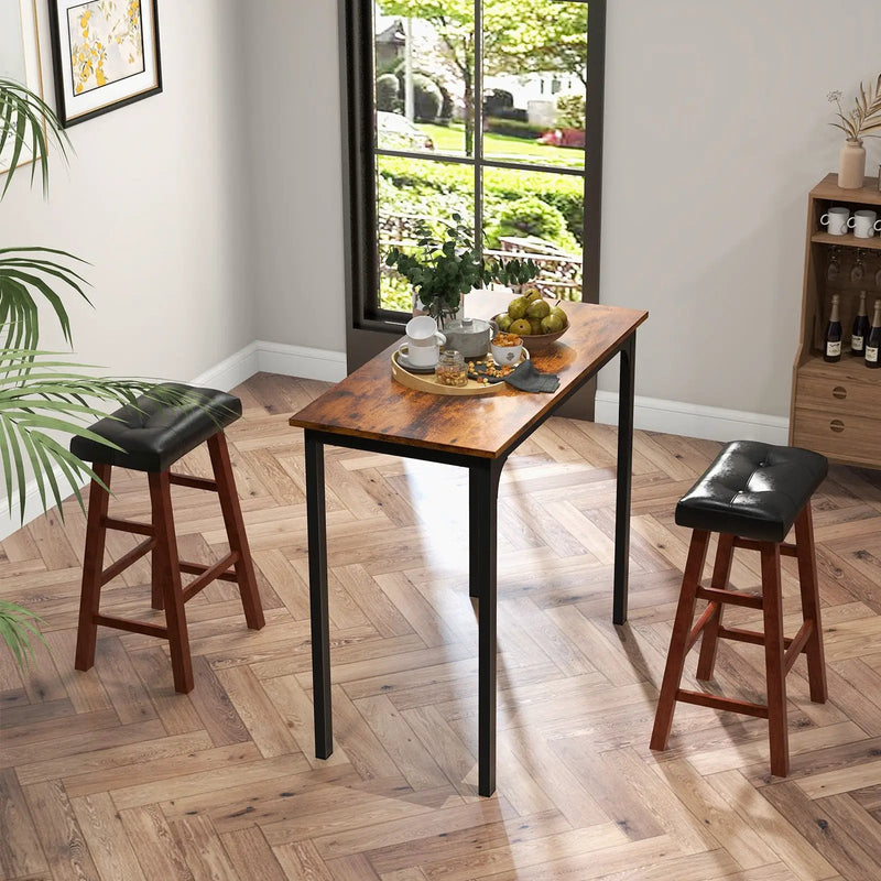 Set of 2 Modern Backless Bar Stools with Padded Cushion by DirectDeals