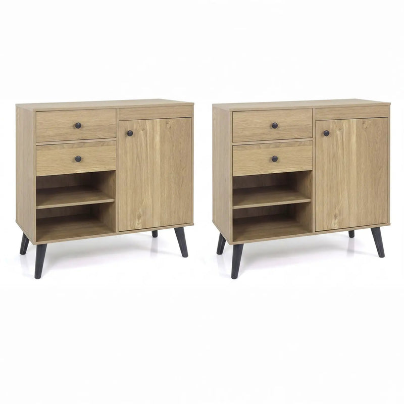 31" Buffet Cabinet Set of 2 with Drawers and Shelves by DirectDeals