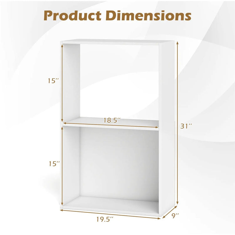3-Tier Bookshelf with Open Storage - Set of 2 by DirectDeals