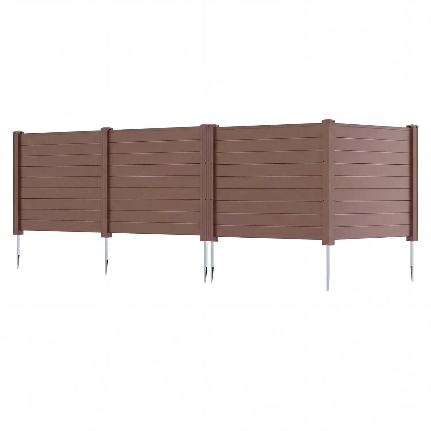 Set of 2 48 x 38 Inch Air Conditioner Fence 2 Panels with Metal Ground Stakes-Gray by DirectDeals