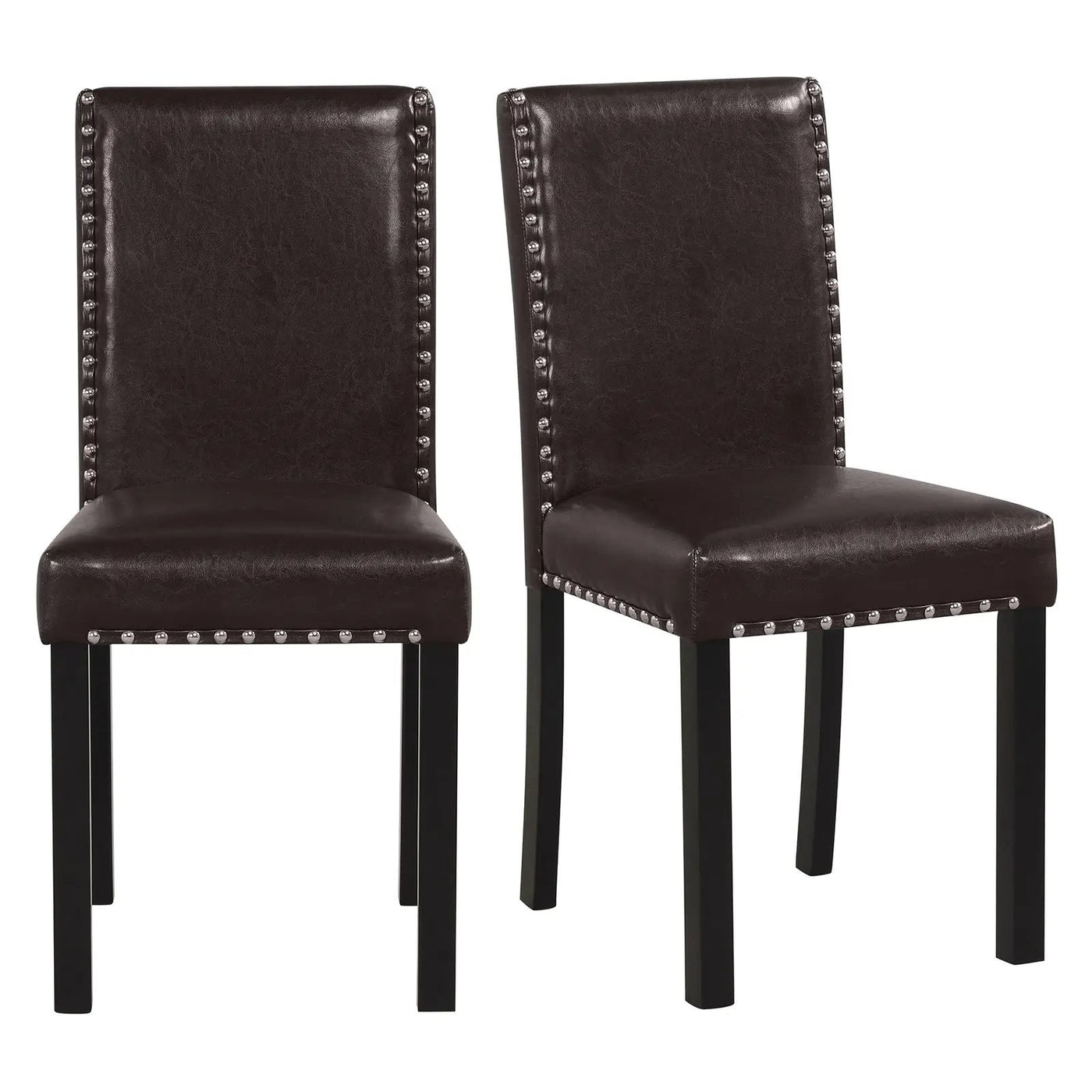 Set of 2/4 Dining Chairs Faux Leather Upholstered Parsons Kitchen Chairs by DirectDeals