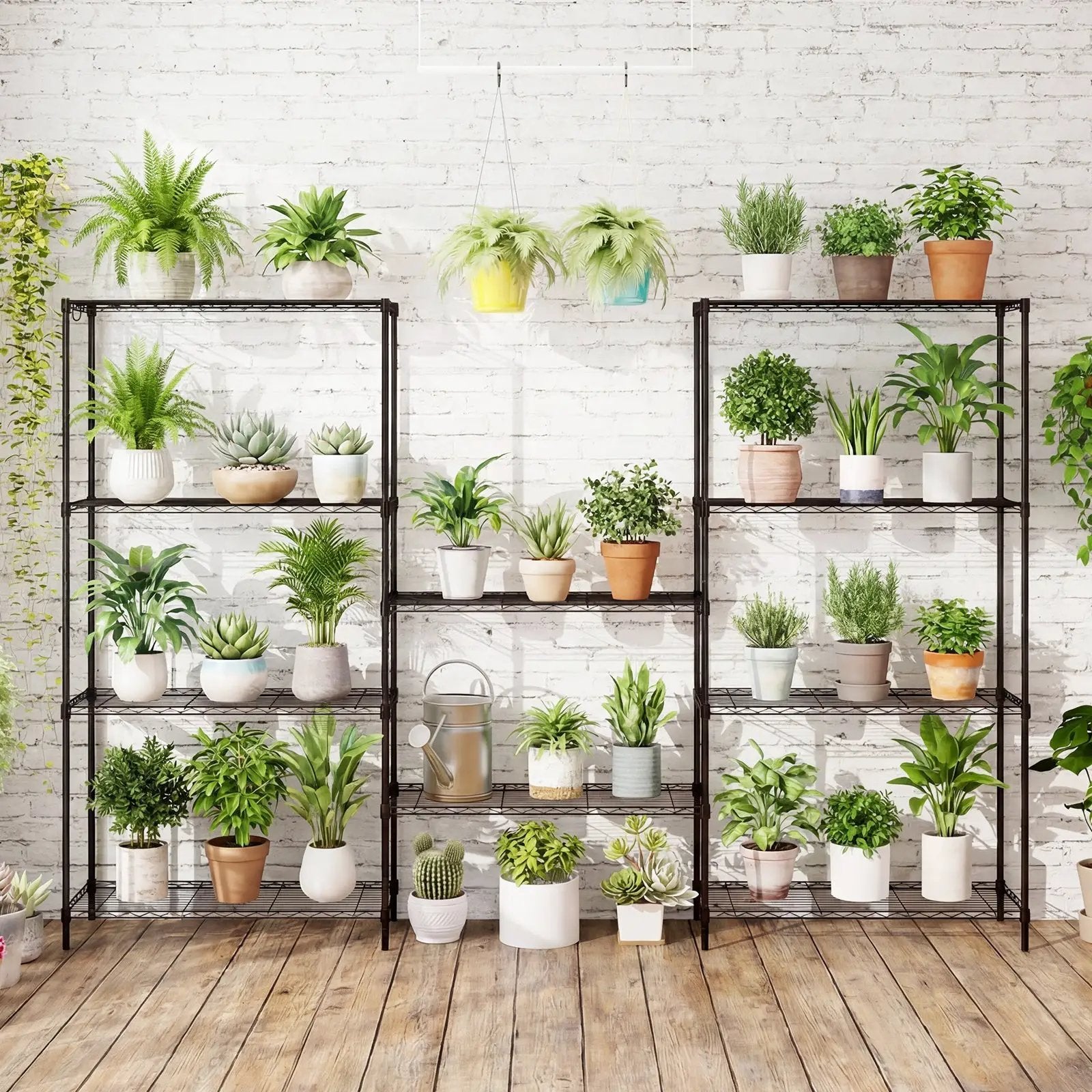 Set of 2 5-Tier Metal Storage Shelving Unit with V-Shaped Wire Rack and 1250 LBS Capacity-Black by DirectDeals