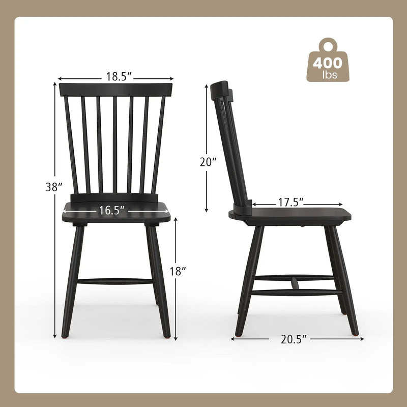 Set of 2 Windsor Dining Chairs with High Spindle Back by DirectDeals