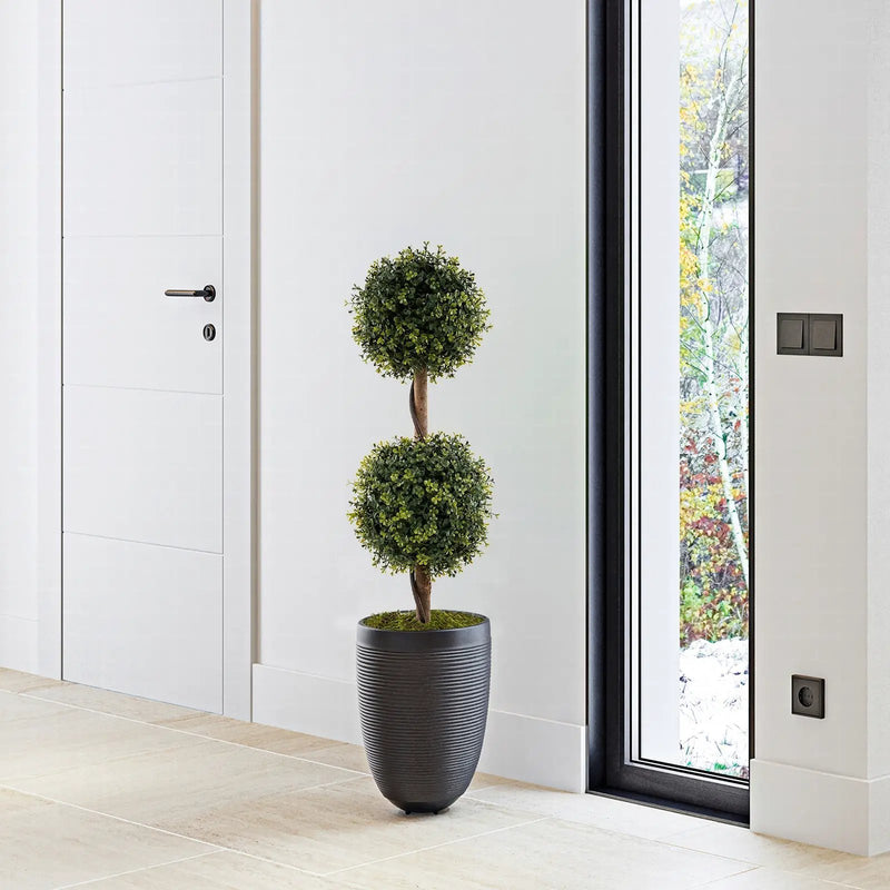 Set of 2 Artificial Double Topiary Ball Trees by DirectDeals