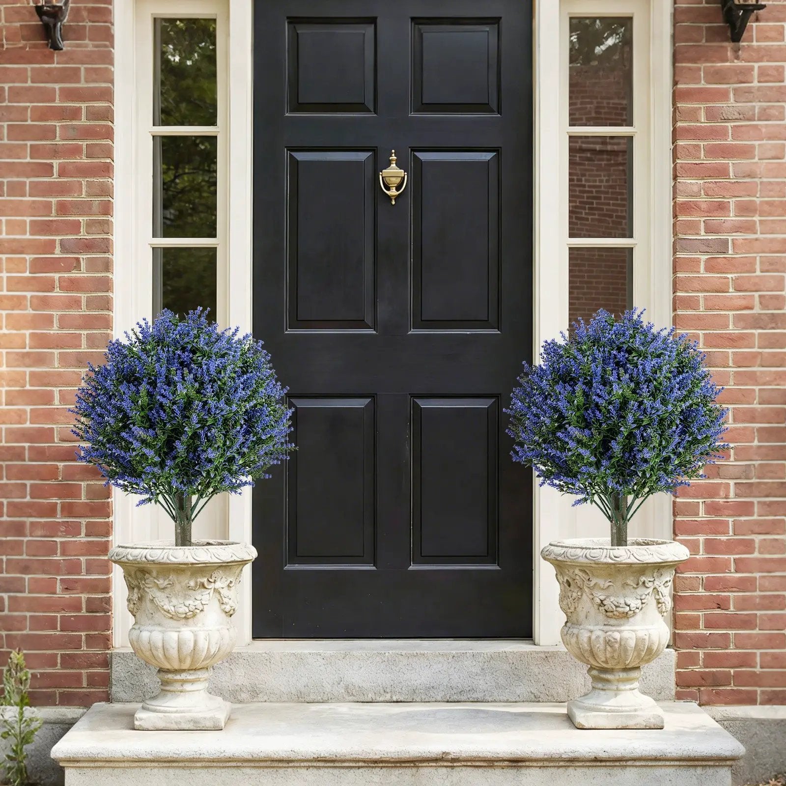 Set of 2 Artificial Lavender Topiary Ball Trees with Ground Spikes by DirectDeals