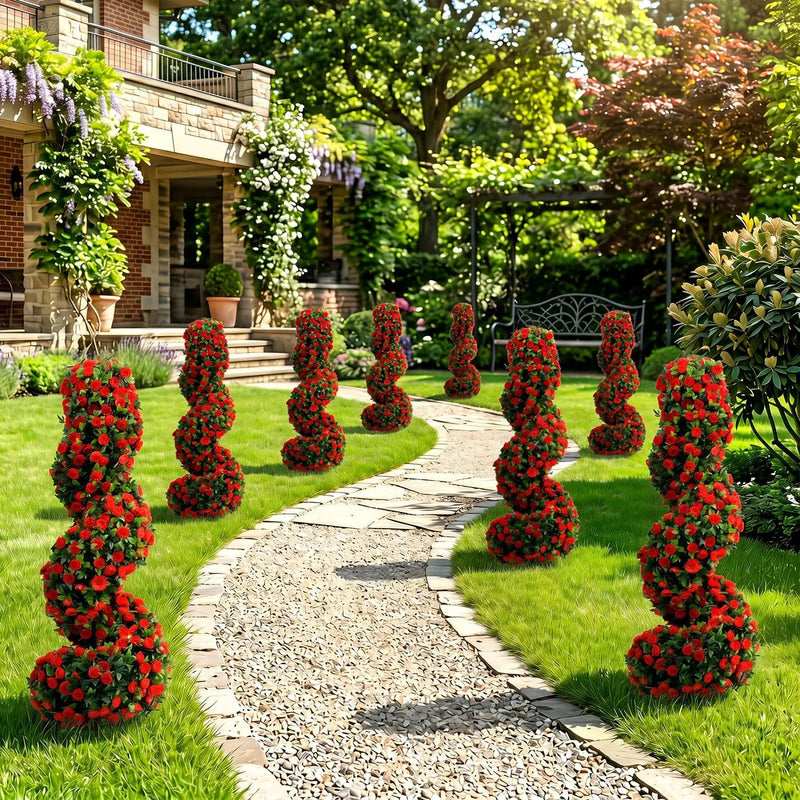 Artificial Spiral Topiary Trees 36" with Ground Spikes Set of 2 by DirectDeals