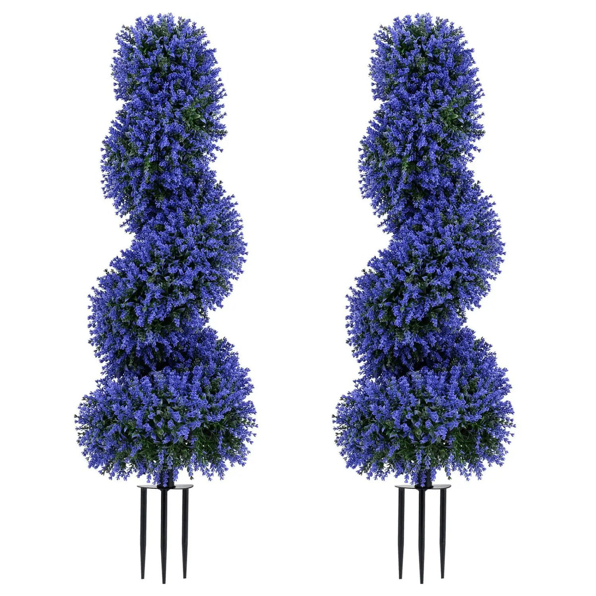 Artificial Spiral Topiary Trees 36" with Ground Spikes Set of 2 by DirectDeals