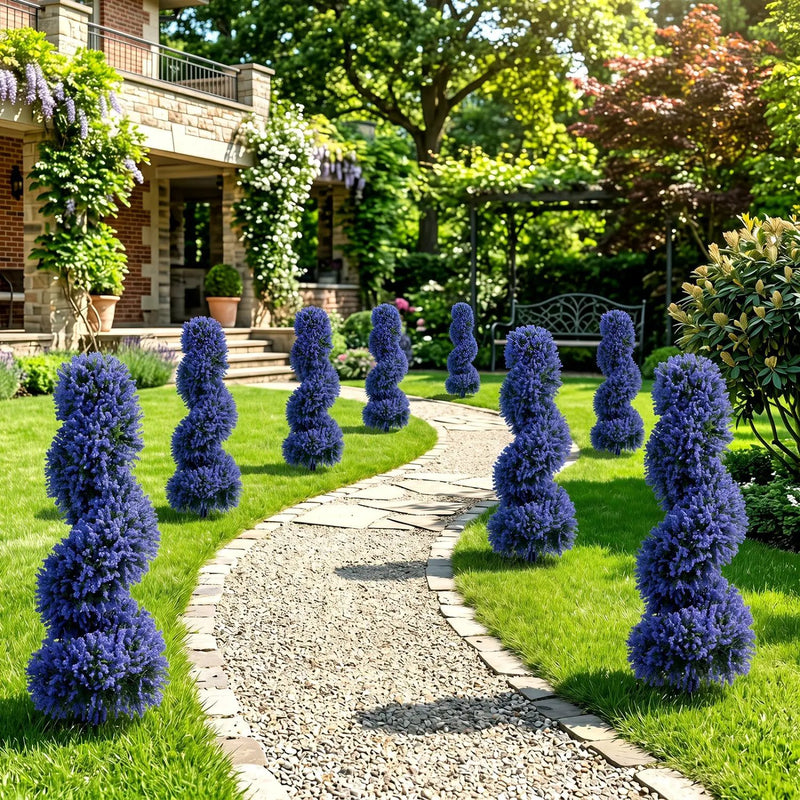 Artificial Spiral Topiary Trees 36" with Ground Spikes Set of 2 by DirectDeals