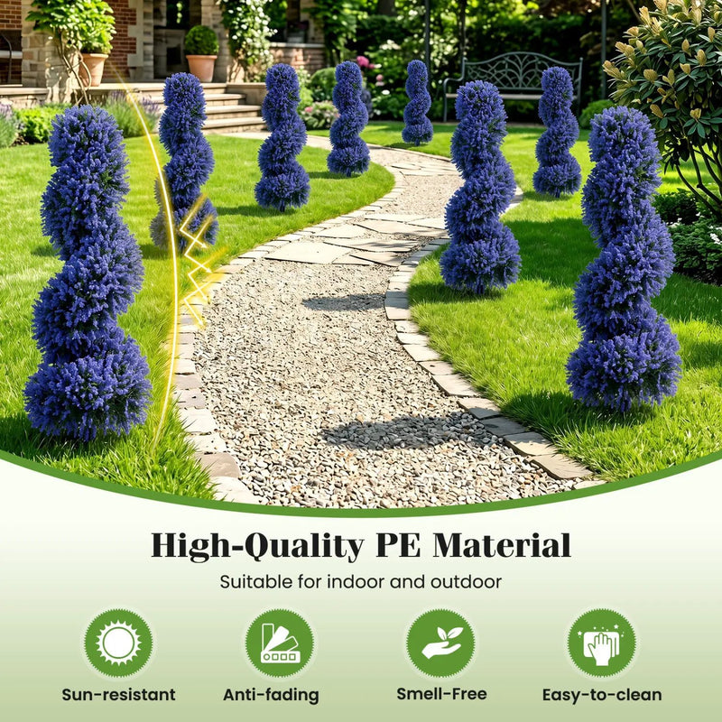 Artificial Spiral Topiary Trees 36" with Ground Spikes Set of 2 by DirectDeals
