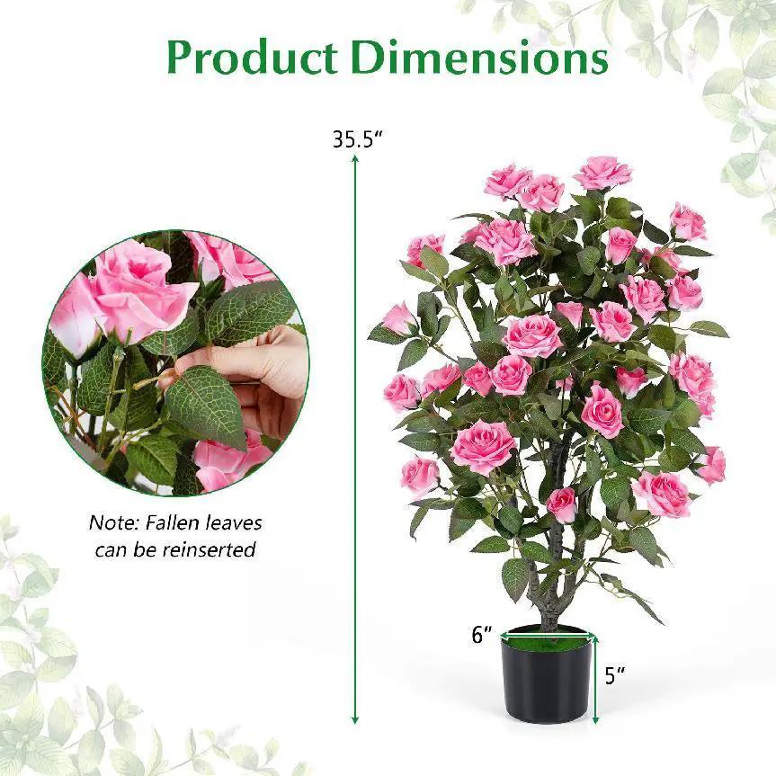 Artificial Rose Tree with Blooming Flowers - Set of 2 by DirectDeals