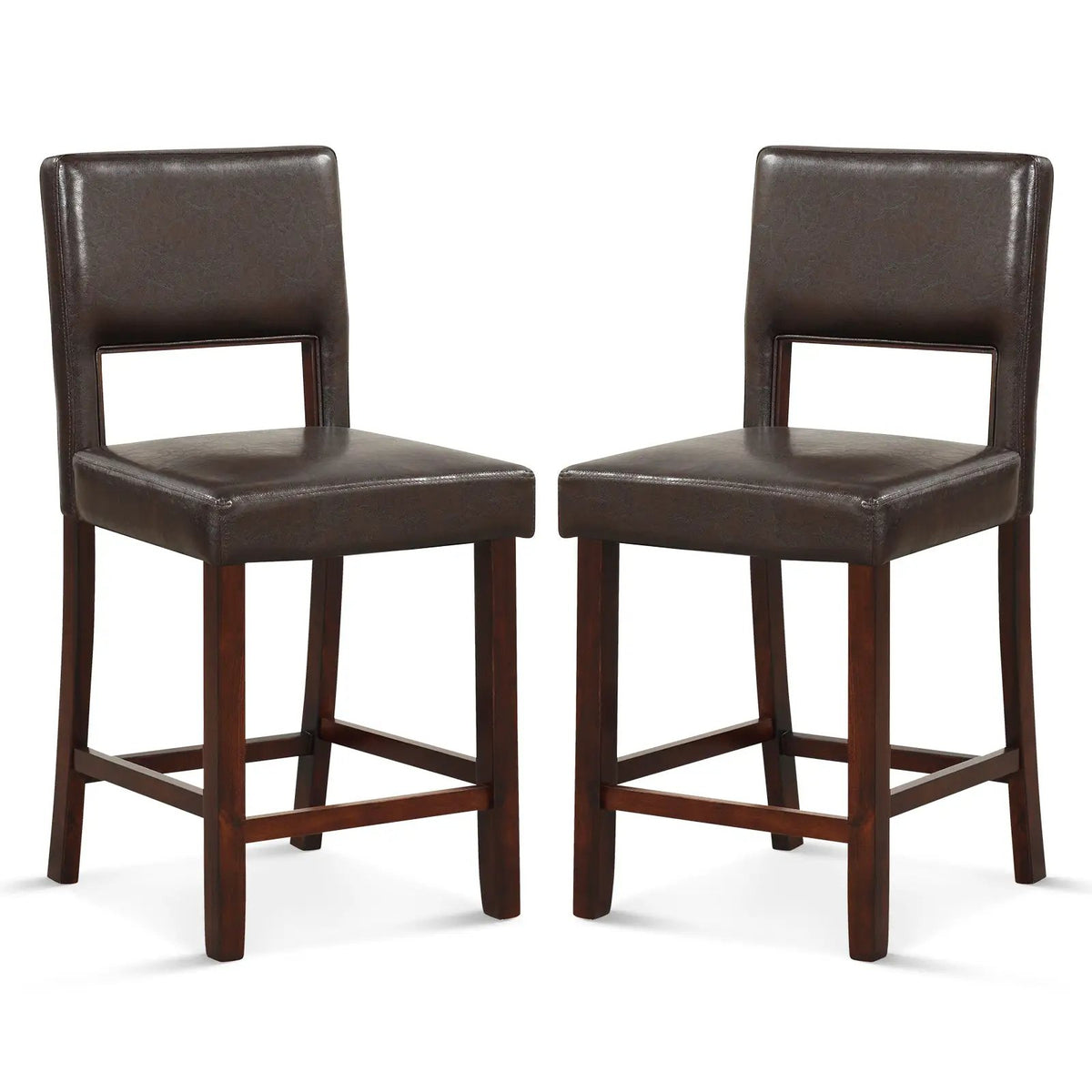 2 Piece Bar Chair Set with Hollowed Back and Rubber Wood Legs by DirectDeals