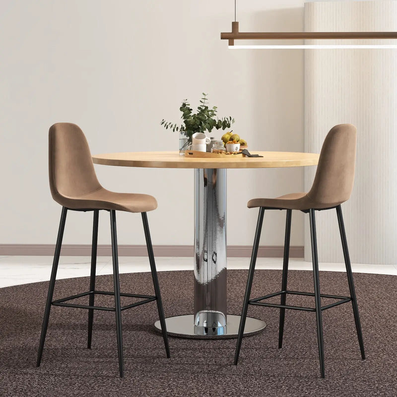 29.5 Inches High Back Bar Stools Set of 2 by DirectDeals