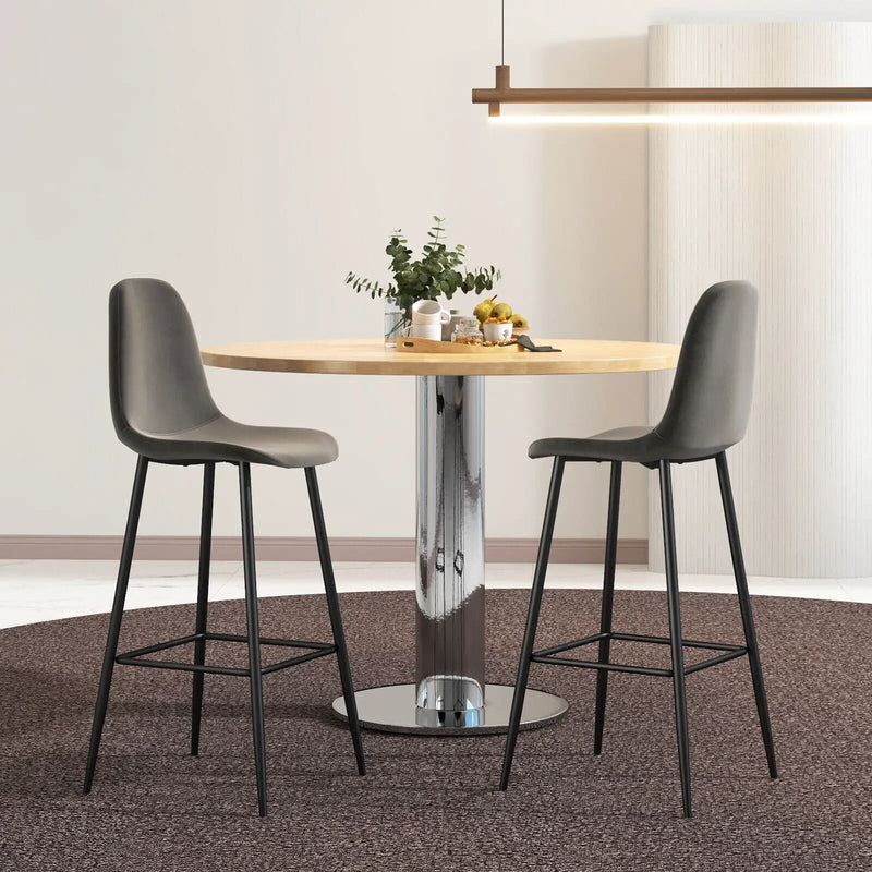 29.5 Inches High Back Bar Stools Set of 2 by DirectDeals
