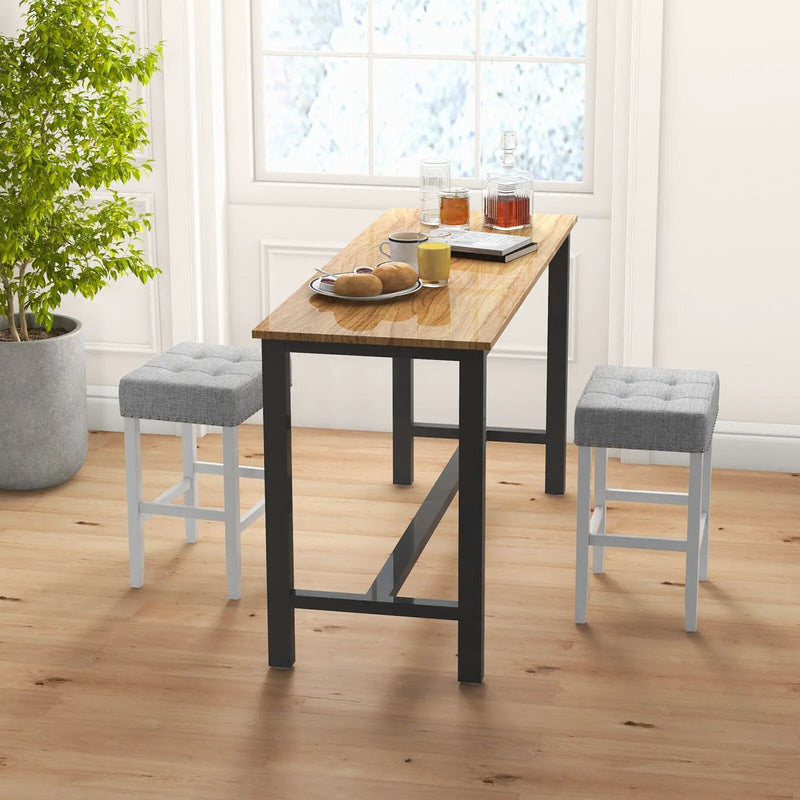 2 Pieces Counter Height Bar Stools with Sponge Padded Cushion by DirectDeals