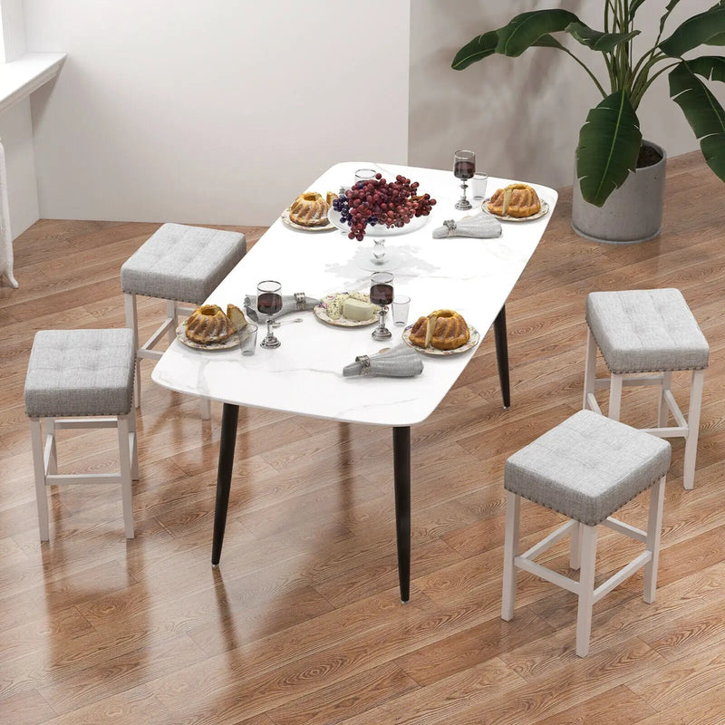 2 Pieces Counter Height Bar Stools with Sponge Padded Cushion by DirectDeals
